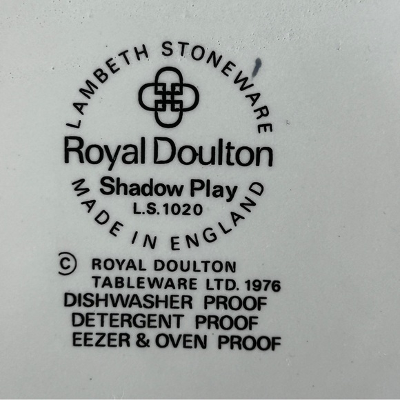 Vintage Royal Doulton Lambeth Stoneware "Shadow Play" Sugar Bowl England - Picture 9 of 9